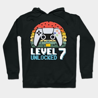 Level 7 Unlocked Vintage Retro Gaming Hoodie